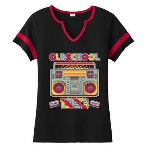 Oldschool Boombox 1953 70th Birthday Ladies Halftime Notch Neck Tee