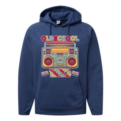 Oldschool Boombox 1953 70th Birthday Performance Fleece Hoodie