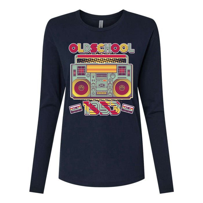 Oldschool Boombox 1953 70th Birthday Womens Cotton Relaxed Long Sleeve T-Shirt