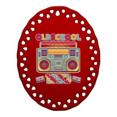 Oldschool Boombox 1953 70th Birthday Ceramic Oval Ornament