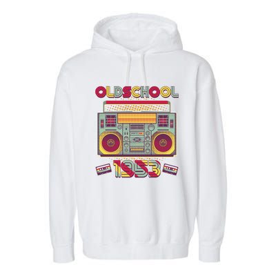 Oldschool Boombox 1953 70th Birthday Garment-Dyed Fleece Hoodie