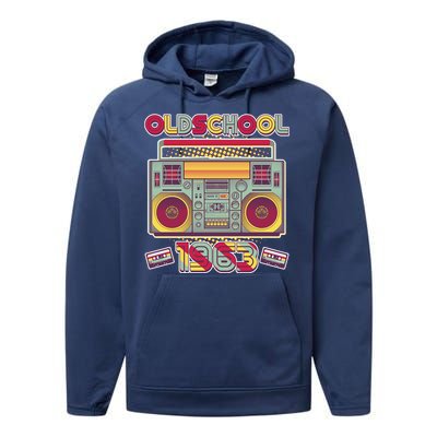 Oldschool Boombox 1963 60th Birthday Performance Fleece Hoodie