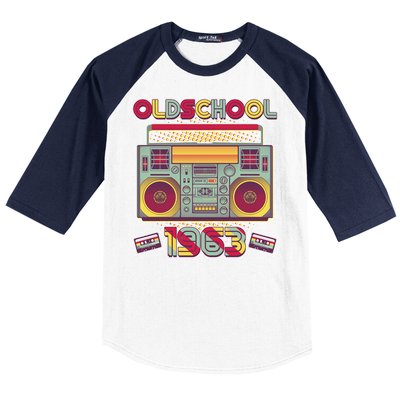 Oldschool Boombox 1963 60th Birthday Baseball Sleeve Shirt