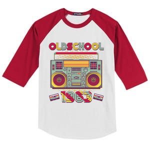 Oldschool Boombox 1963 60th Birthday Kids Colorblock Raglan Jersey