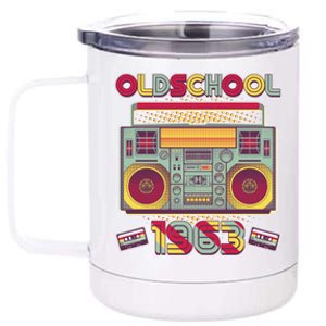 Oldschool Boombox 1963 60th Birthday 12 oz Stainless Steel Tumbler Cup