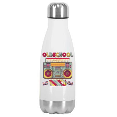 Oldschool Boombox 1963 60th Birthday Stainless Steel Insulated Water Bottle