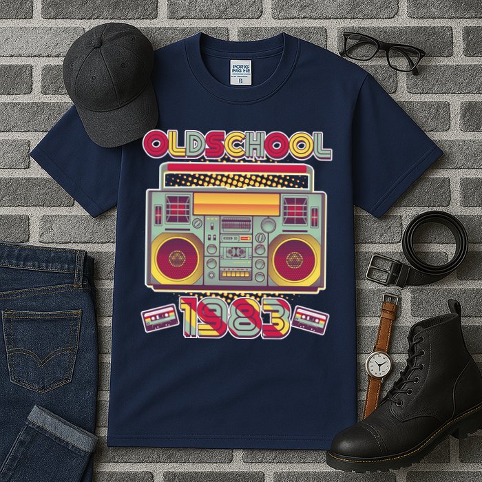 Oldschool Boombox 1983 40th Birthday Tall T-Shirt
