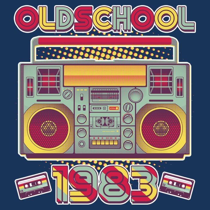 Oldschool Boombox 1983 40th Birthday Tall T-Shirt