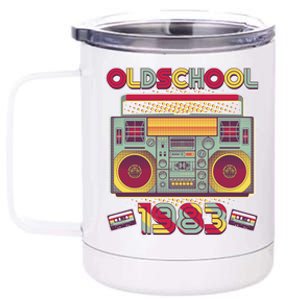 Oldschool Boombox 1983 40th Birthday 12 oz Stainless Steel Tumbler Cup