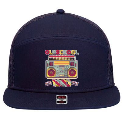 Oldschool Boombox 1993 30th Birthday 7 Panel Mesh Trucker Snapback Hat