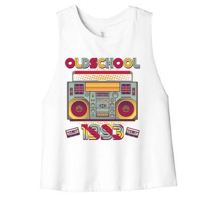 Oldschool Boombox 1993 30th Birthday Women's Racerback Cropped Tank