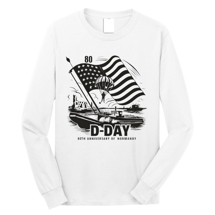 Omaha Beach 1944 Dday 2024 80th Anniversary Normandy Long Sleeve Shirt