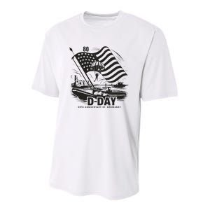 Omaha Beach 1944 Dday 2024 80th Anniversary Normandy Youth Performance Sprint T-Shirt