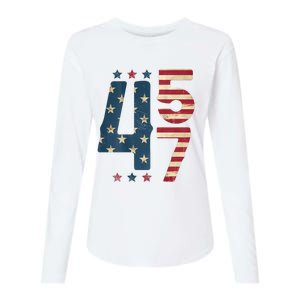 On Back 45 47 President 2024 45 And 47 America Women Womens Cotton Relaxed Long Sleeve T-Shirt