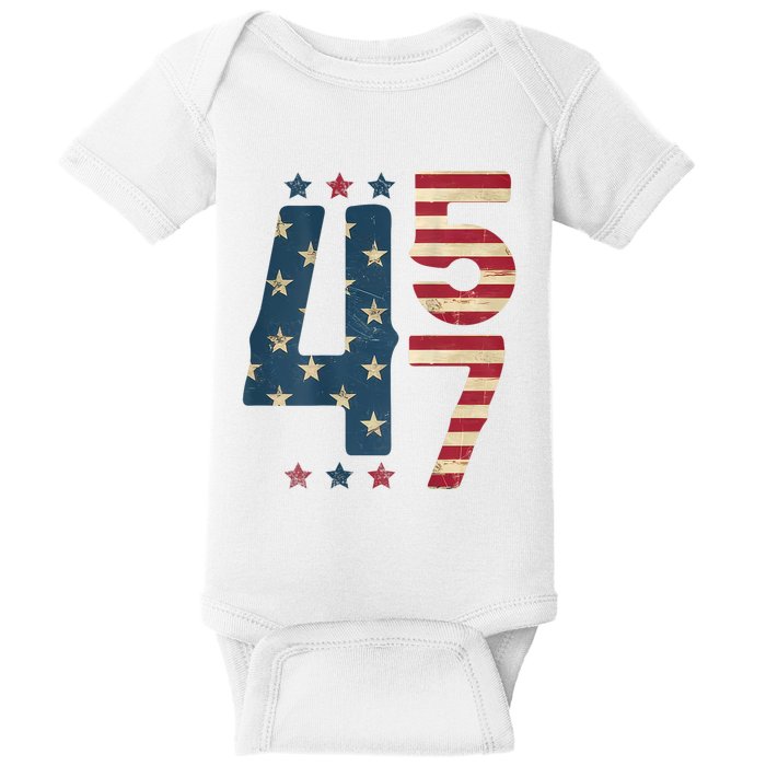 On Back 45 47 President 2024 45 And 47 America Women Baby Bodysuit