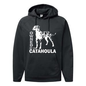 Owned By A Catahoula Leopard Dog Louisiana Cur Dog Performance Fleece Hoodie