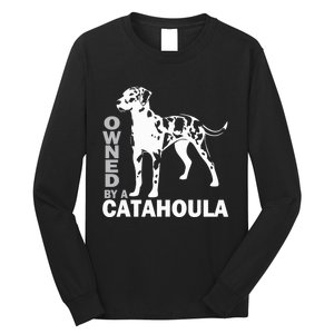 Owned By A Catahoula Leopard Dog Louisiana Cur Dog Long Sleeve Shirt