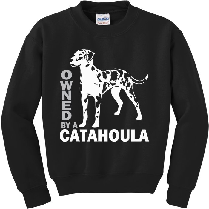 Owned By A Catahoula Leopard Dog Louisiana Cur Dog Kids Sweatshirt