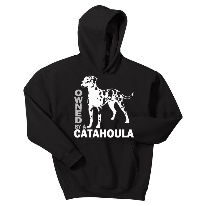 Owned By A Catahoula Leopard Dog Louisiana Cur Dog Kids Hoodie