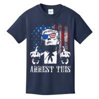 (On Back) Arrest This Trump 2024 Us American Flag Kids T-Shirt