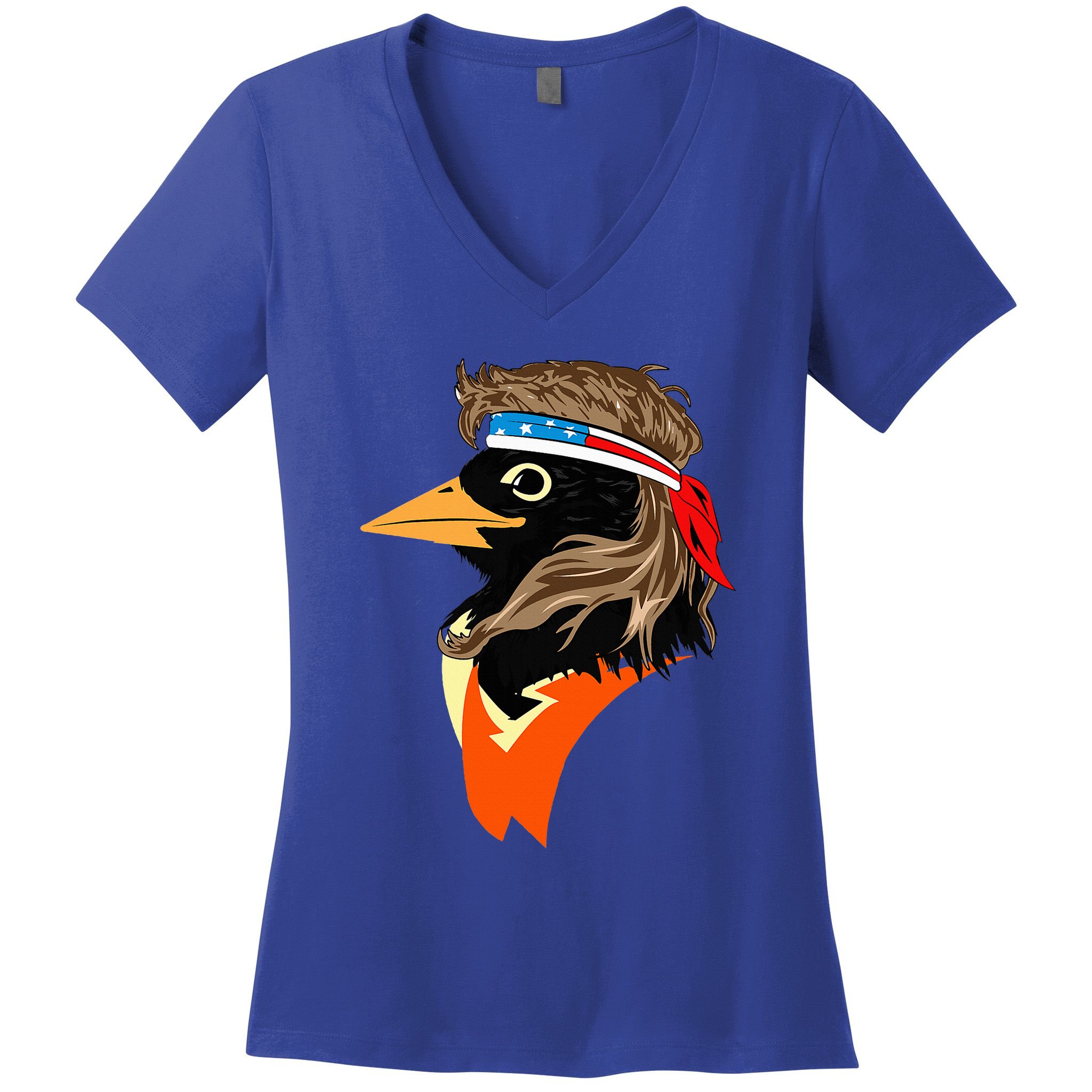 Oriole Bird American Hero Funny Trendy Women's V-Neck T-Shirt