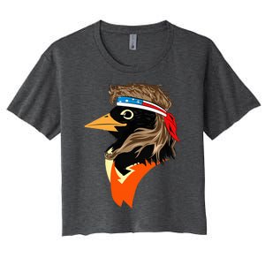 Oriole Bird American Hero Funny Trendy Women's Crop Top Tee