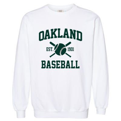 Oakland Baseball Athletic Vintage Sports Team Fan Garment-Dyed Sweatshirt