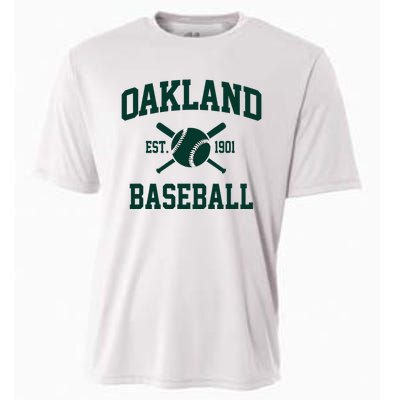 Oakland Baseball Athletic Vintage Sports Team Fan Cooling Performance Crew T-Shirt