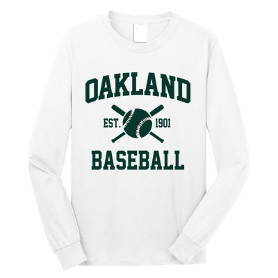 Oakland Baseball Athletic Vintage Sports Team Fan Long Sleeve Shirt