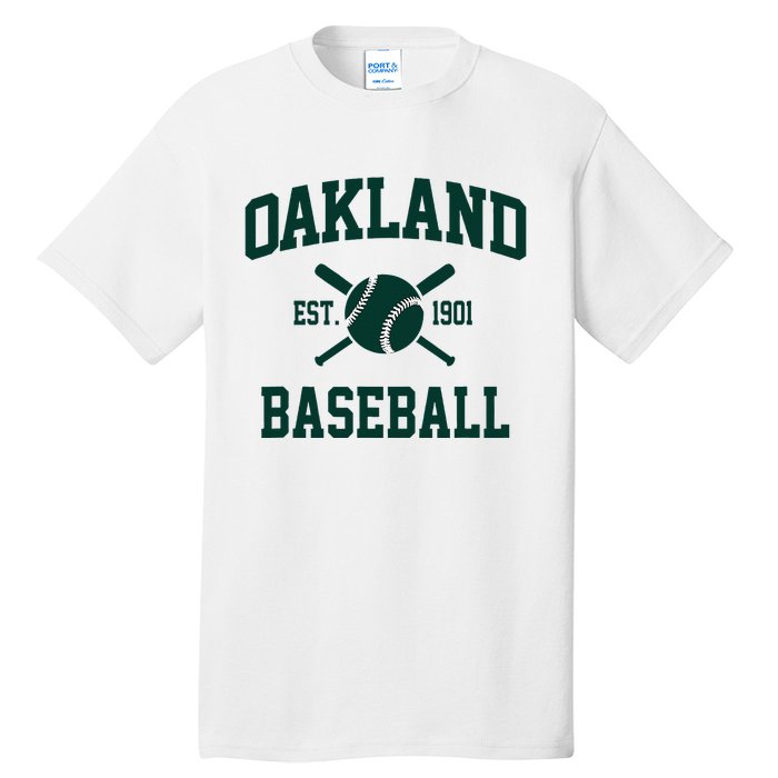 Oakland Baseball Athletic Vintage Sports Team Fan Tall T-Shirt