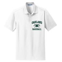 Oakland Baseball Athletic Vintage Sports Team Fan Dry Zone Grid Polo