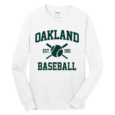 Oakland Baseball Athletic Vintage Sports Team Fan Tall Long Sleeve T-Shirt