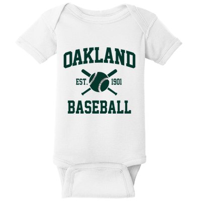 Oakland Baseball Athletic Vintage Sports Team Fan Baby Bodysuit