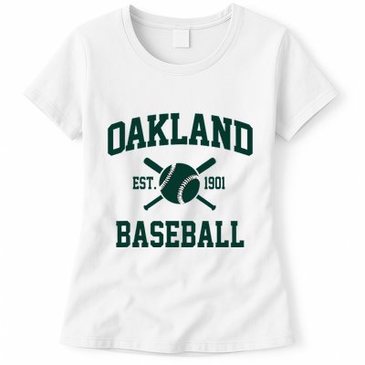 Oakland Baseball Athletic Vintage Sports Team Fan Womens T-Shirt