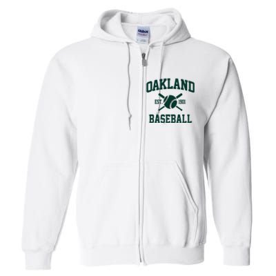 Oakland Baseball Athletic Vintage Sports Team Fan Full Zip Hoodie