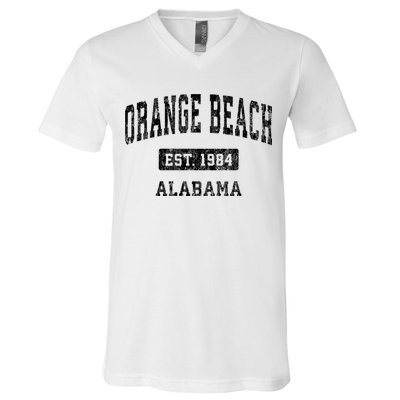 Orange Beach Alabama Al Vintage Established Sports Design V-Neck T-Shirt