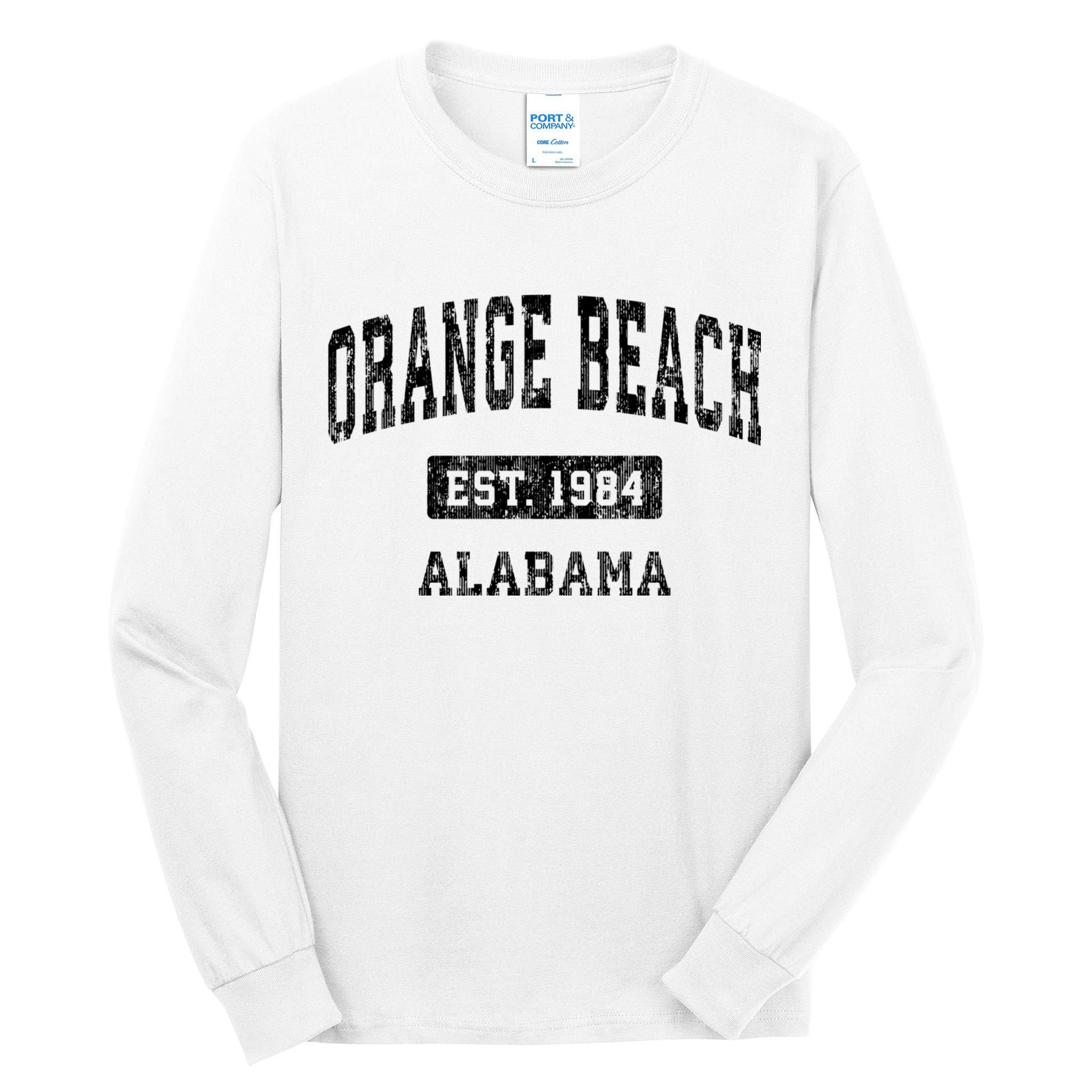 Orange Beach Alabama Al Vintage Established Sports Design Tall Long Sleeve T-Shirt