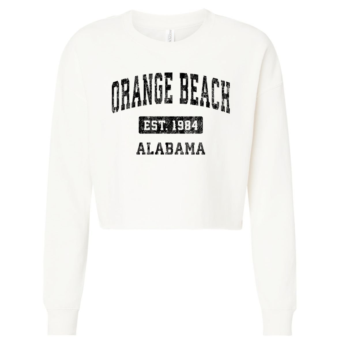 Orange Beach Alabama Al Vintage Established Sports Design Cropped Pullover Crew