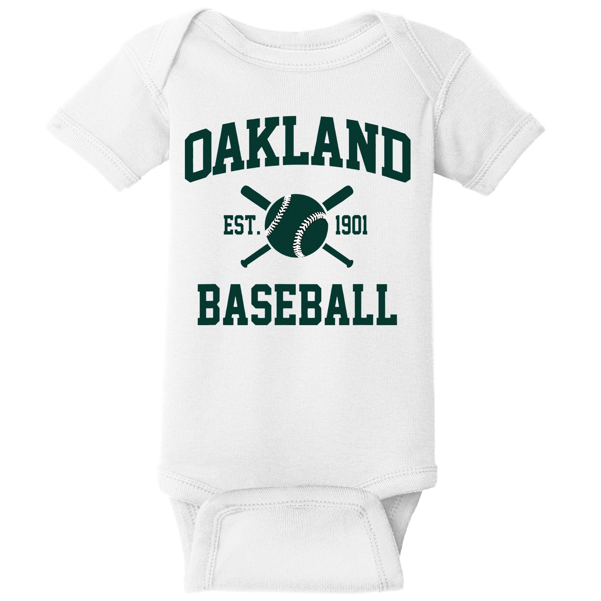 Oakland Baseball Athletic Vintage Sports Team Fan Baby Bodysuit