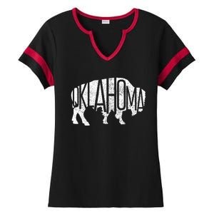 Oklahoma Bison American Buffalo National Park Souvenir Ladies Halftime Notch Neck Tee