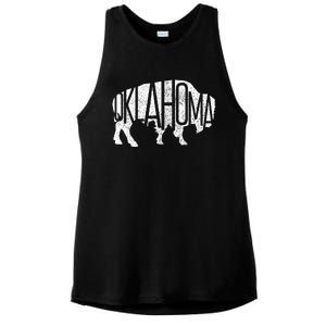 Oklahoma Bison American Buffalo National Park Souvenir Ladies PosiCharge Tri-Blend Wicking Tank