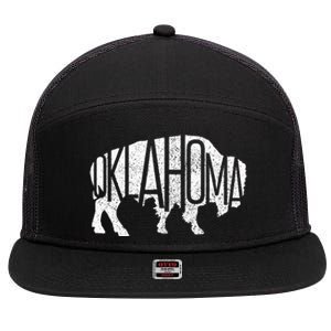 Oklahoma Bison American Buffalo National Park Souvenir 7 Panel Mesh Trucker Snapback Hat