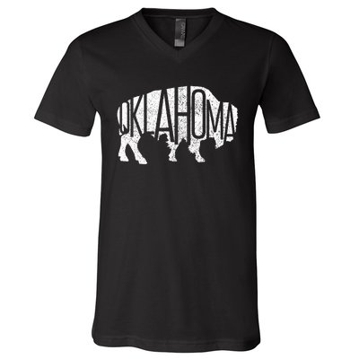 Oklahoma Bison American Buffalo National Park Souvenir V-Neck T-Shirt