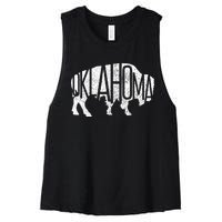 Oklahoma Bison American Buffalo National Park Souvenir Women's Racerback Cropped Tank