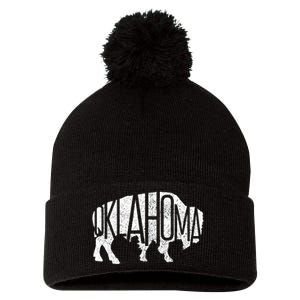 Oklahoma Bison American Buffalo National Park Souvenir Pom Pom 12in Knit Beanie