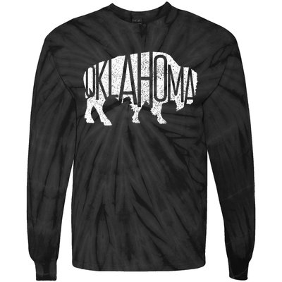 Oklahoma Bison American Buffalo National Park Souvenir Tie-Dye Long Sleeve Shirt