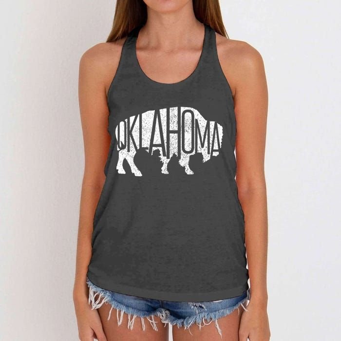 Oklahoma Bison American Buffalo National Park Souvenir Women's Knotted Racerback Tank