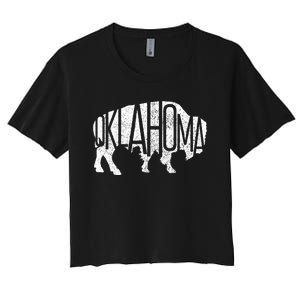 Oklahoma Bison American Buffalo National Park Souvenir Women's Crop Top Tee