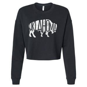 Oklahoma Bison American Buffalo National Park Souvenir Cropped Pullover Crew