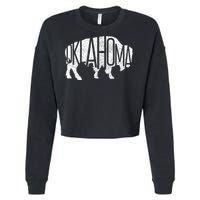 Oklahoma Bison American Buffalo National Park Souvenir Cropped Pullover Crew